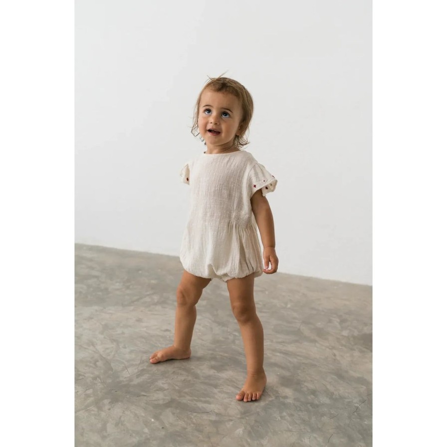 Little Ones. Illoura The Label Clothing | Illoura The Label Blossom Romper - Natural