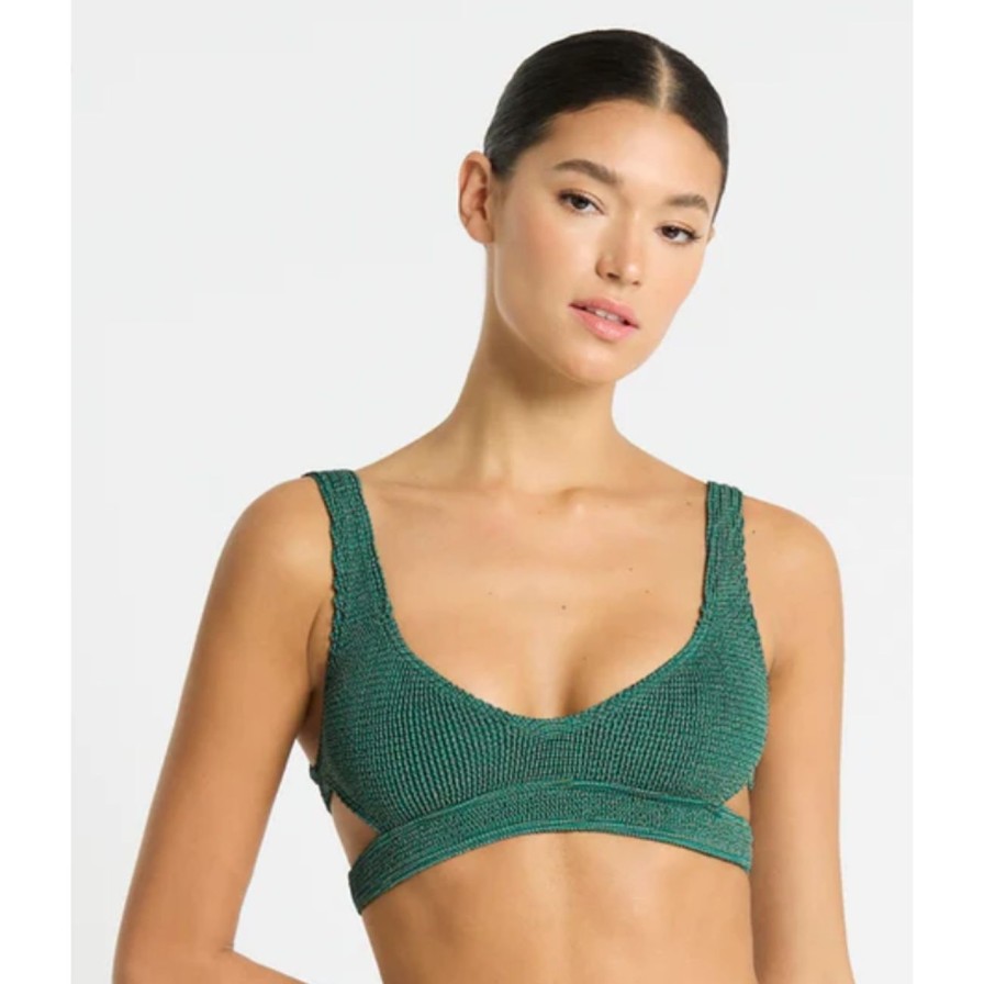 Women Bond-Eye Swim Swimwear | Bond-Eye Swim Nino Crop - Bottle Green Lurex