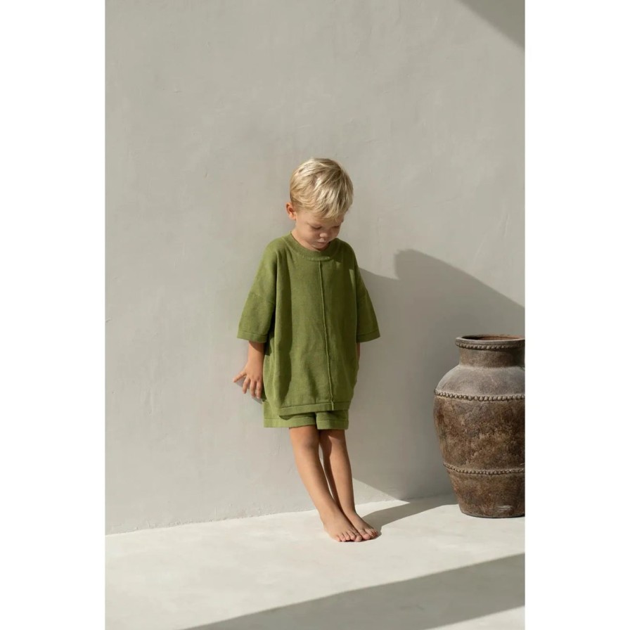 Little Ones. Illoura The Label Clothing | Illoura The Label Thin Knit Tee - Olive