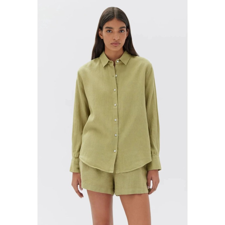 Women Assembly Label Tops | Assembly Label Xander Long Sleeve Shirt - Agave