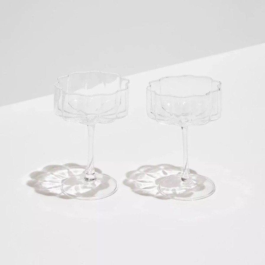 Home & Gift. FAZEEK Tableware & Glassware | Fazeek Wave Coupe Set Of 2 - Clear