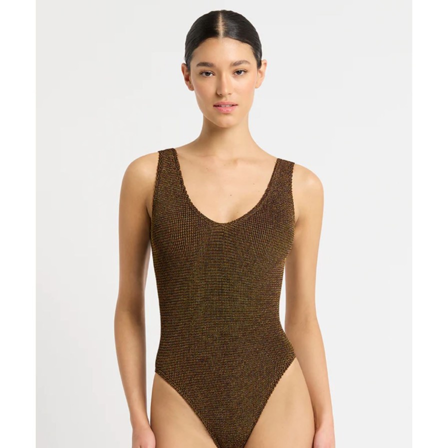 Women Bond-Eye Swim Swimwear | Bond-Eye Swim Mara One Piece - Cocoa Lurex