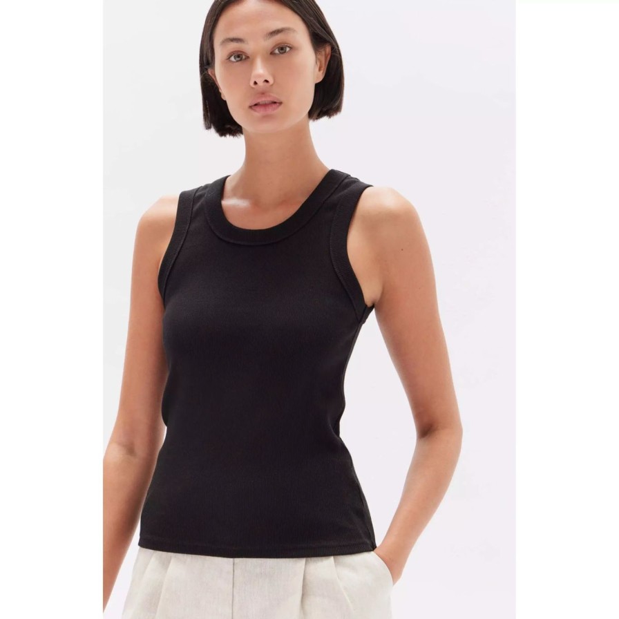 Women Assembly Label Basics | Assembly Label Miana Organic Rib Tank - True Black