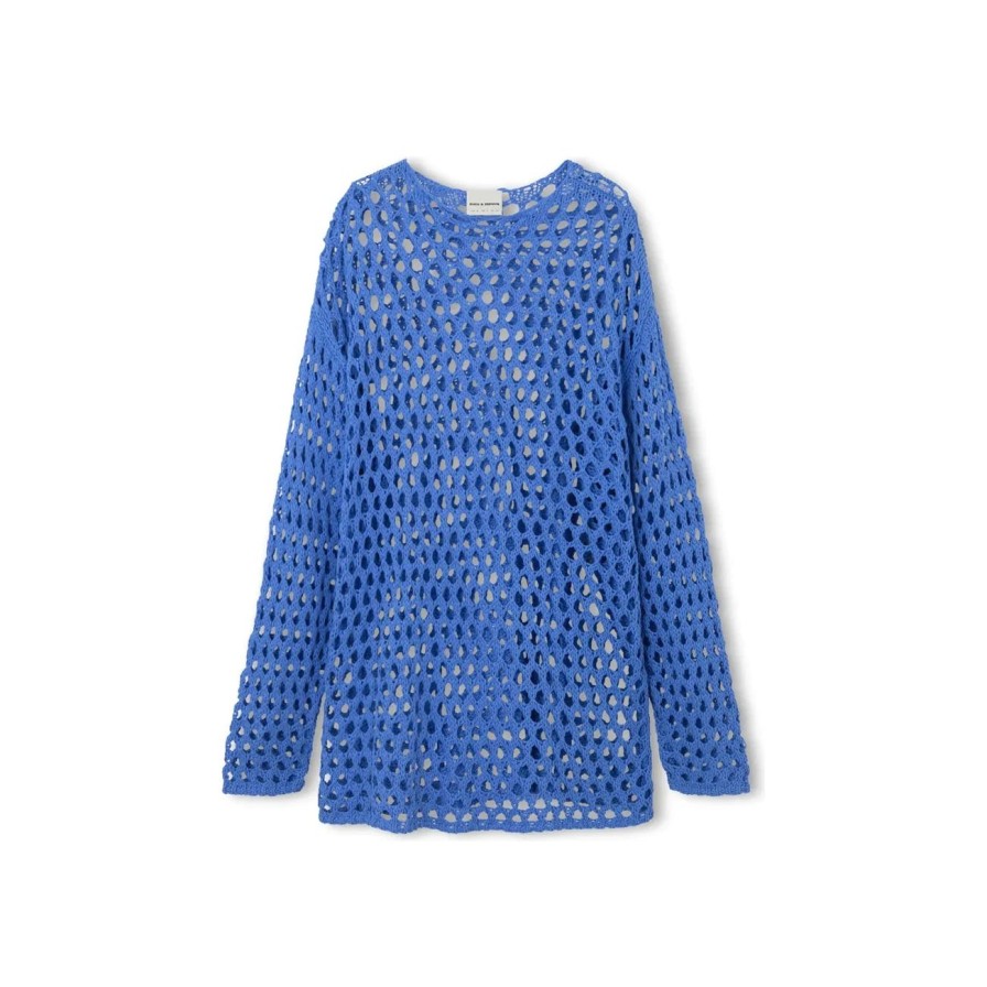 Women Zulu & Zephyr Tops | Zulu & Zephyr Sky Crochet Knit Top