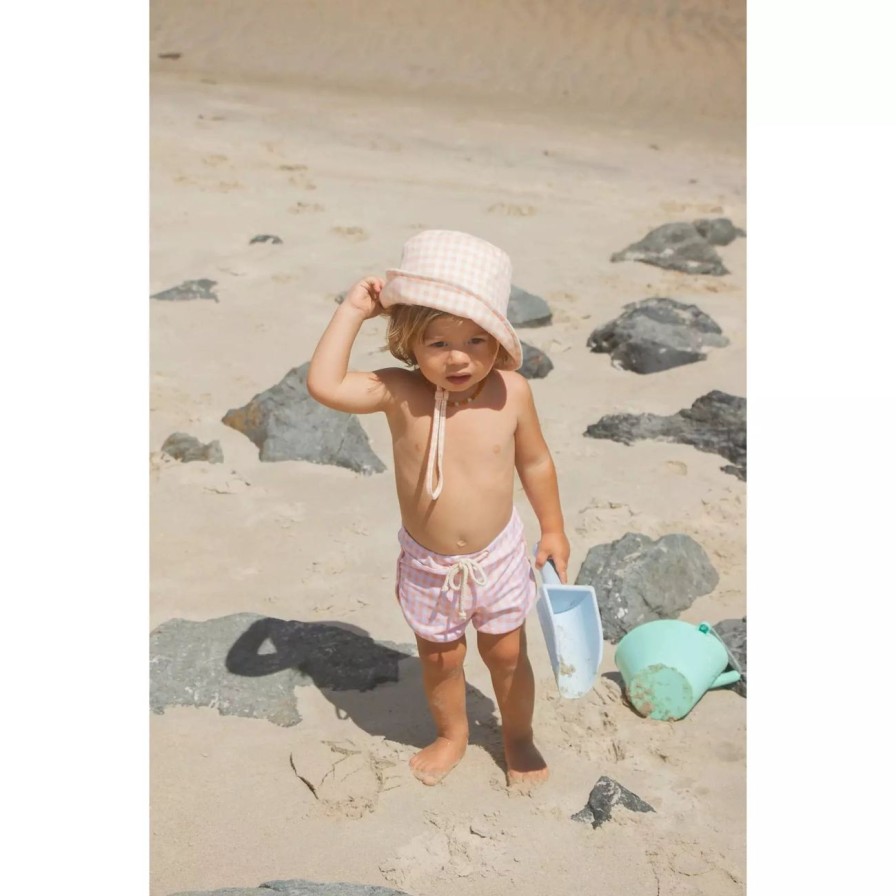 Little Ones. Ina Swim Swim | Ina Swim Mesa Trunk - Apricot Gingham