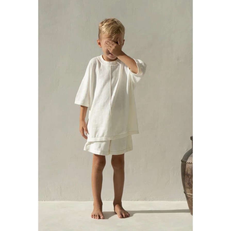 Little Ones. Illoura The Label Clothing | Illoura The Label Thin Knit Tee - Off White