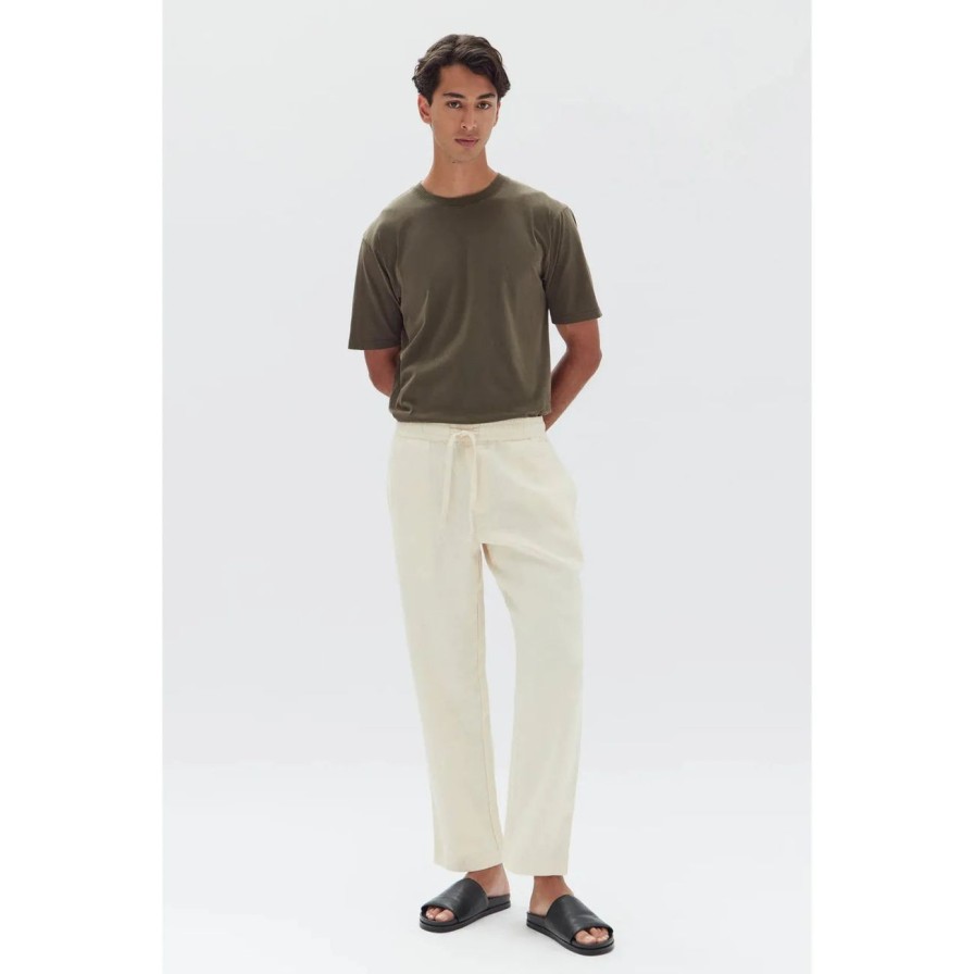 Women Assembly Label Bottoms | Assembly Label Men'S Tide Linen Pant - Stone