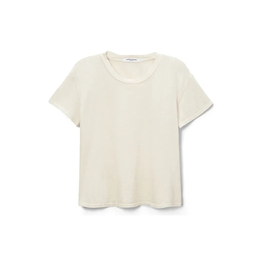 Women Perfect White Tee Basics | Perfect White Tee - Harley Boxy Crew