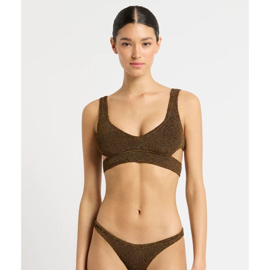 Women Bond-Eye Swim Swimwear | Bond-Eye Swim Nino Crop - Cocoa Lurex