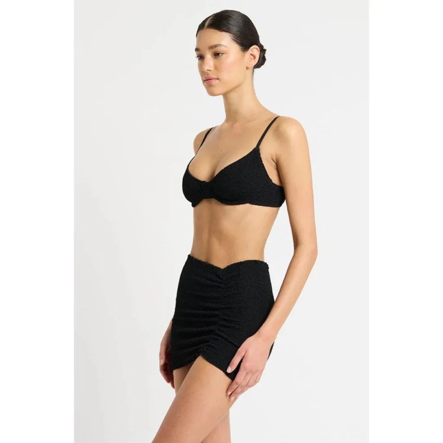 Women Bond-Eye Swim Swimwear | Gracie Balconette - Black Eco