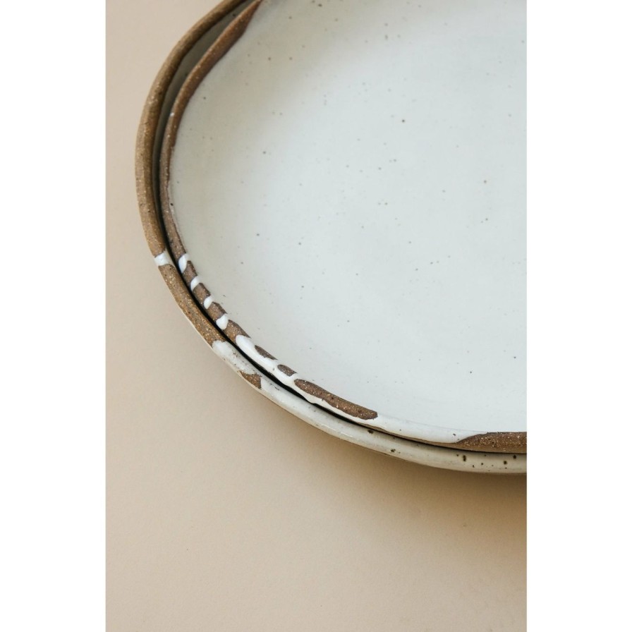 Home & Gift. Mudhavi Ceramics & Vases | Mudhavi Low Wide Salad Bowl In Spilt Milk